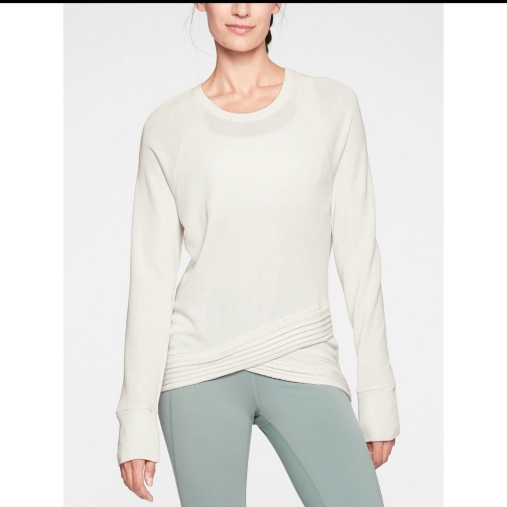 EUC Athleta Serenity Criss Cross Sweatshirt Top—Small